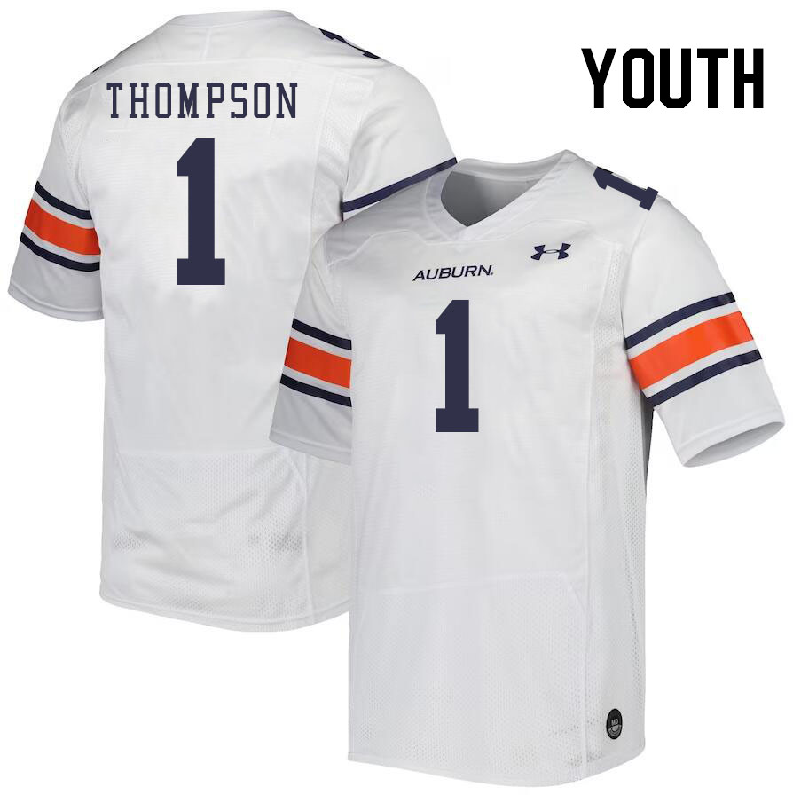 Youth #1 Jerrin Thompson Auburn Tigers College Football Jerseys Stitched-White